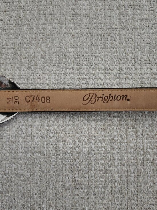 BRIGHTON Brown Leather Croco Silver Concho Western Belt M/30 main image 8